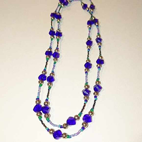 NWT 🇨🇦 Artisan Handcrafted shiny AAA Crystal beaded long Statement Necklace - Picture 9 of 16